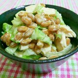 マヨ×生姜❀鶏肉とレタスの納豆和え